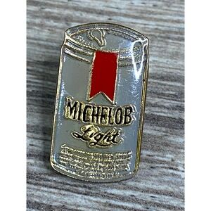 Vintage Michelob Light Beer Can Enamel Pin Silver Gold Red Retro Breweriana Pin